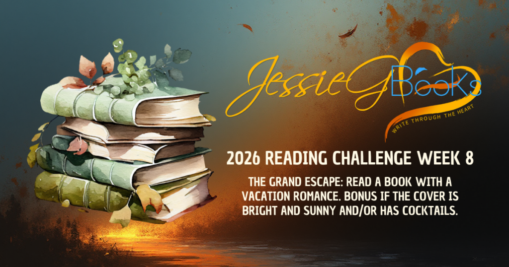 2026 Reading Challenge | Week 8 | The Grand Escape: Read a book with a vacation romance. bonus if the cover is bright and sunny and/or has cocktails.